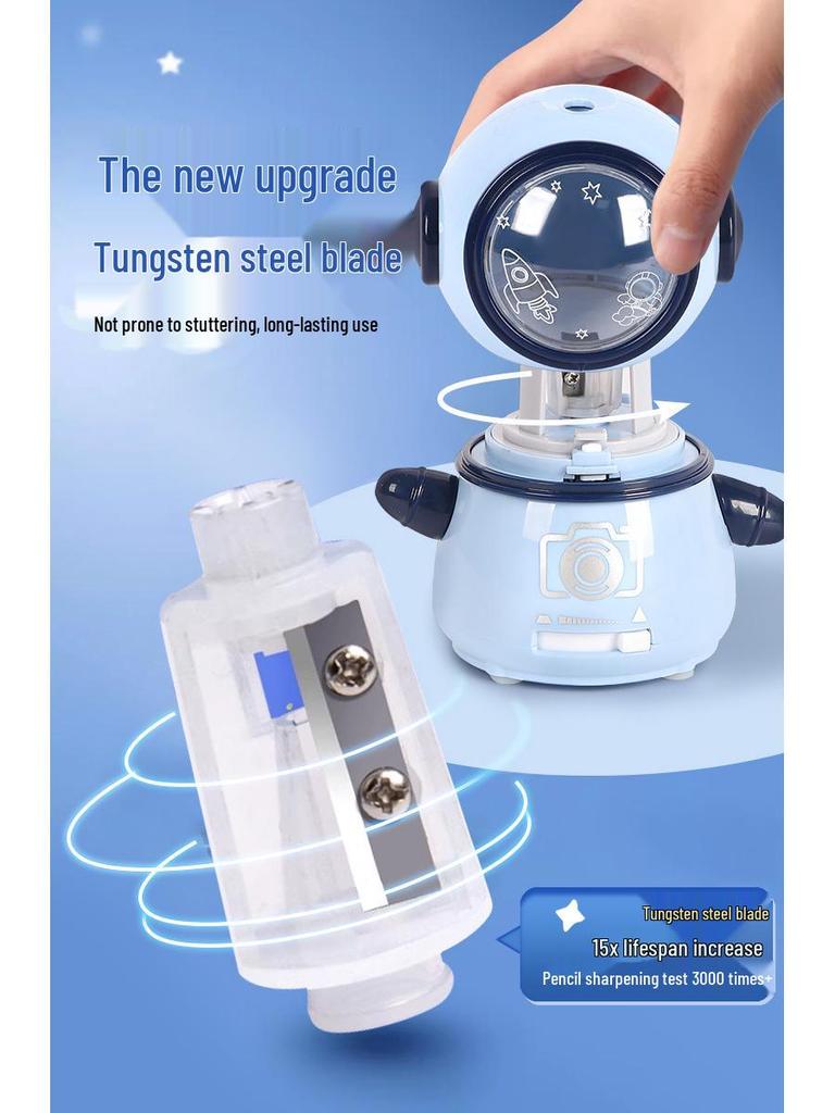 Little Sprite Astronaut Electric Pencil Sharpener - New Dual Power Automatic Model