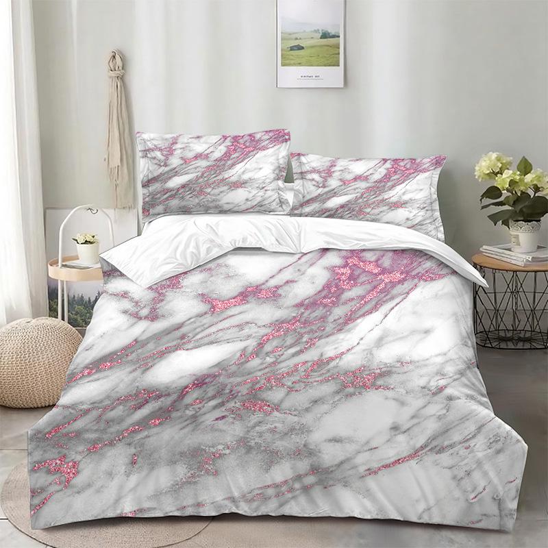 Colorful Marble Duvet Cover Abstract Geometric Bedding Set King Queen For Adults Kids Bedroom Decor Microfiber Comforter Cover