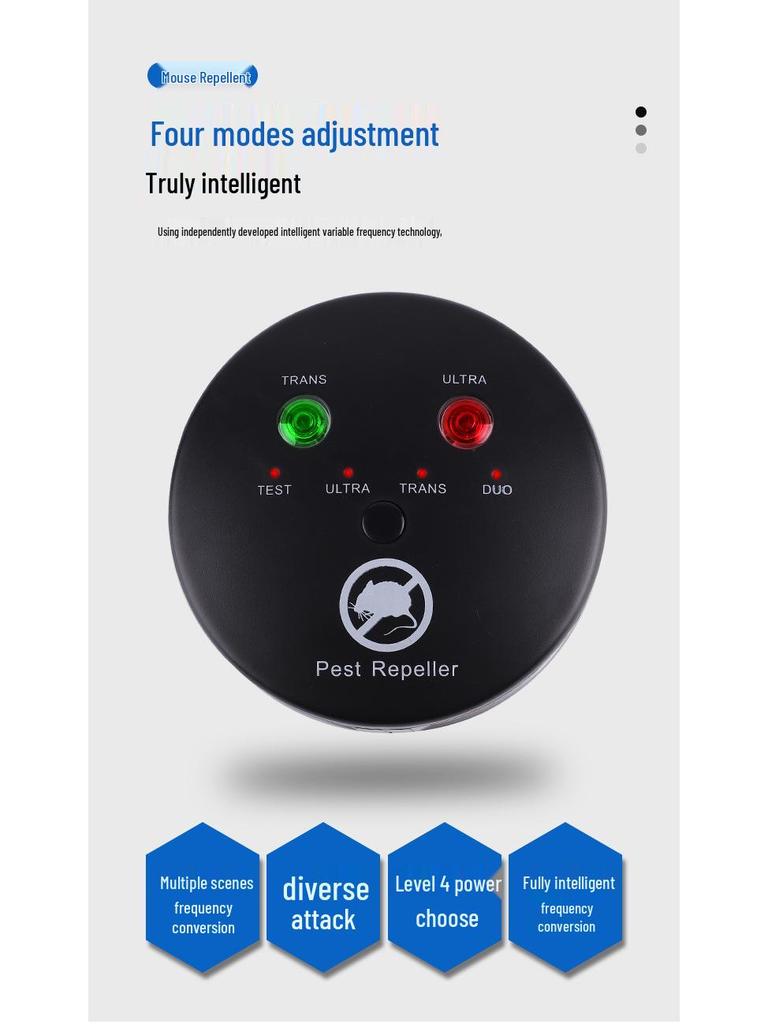 High-Power 360° Ultrasonic Indoor Repeller for Mice, Insects, and Squirrels