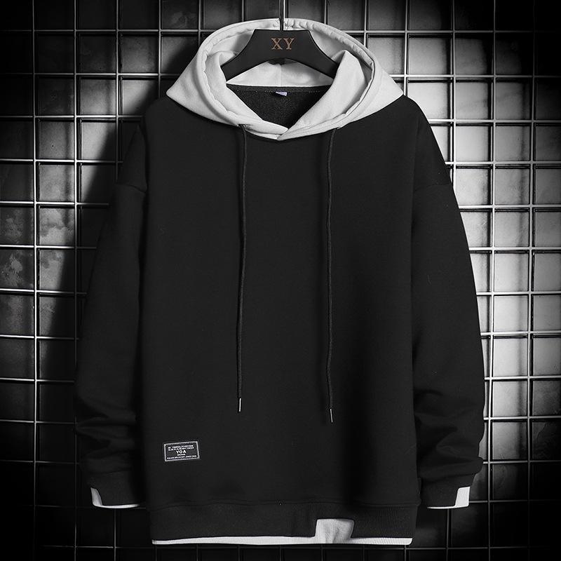 Jarní mikina s kapucí Pánská hip-hopová mikina Streetwear Neformální móda Pánské oblečení Korejský Harajuku Volný Pevný Pulovr Mikiny