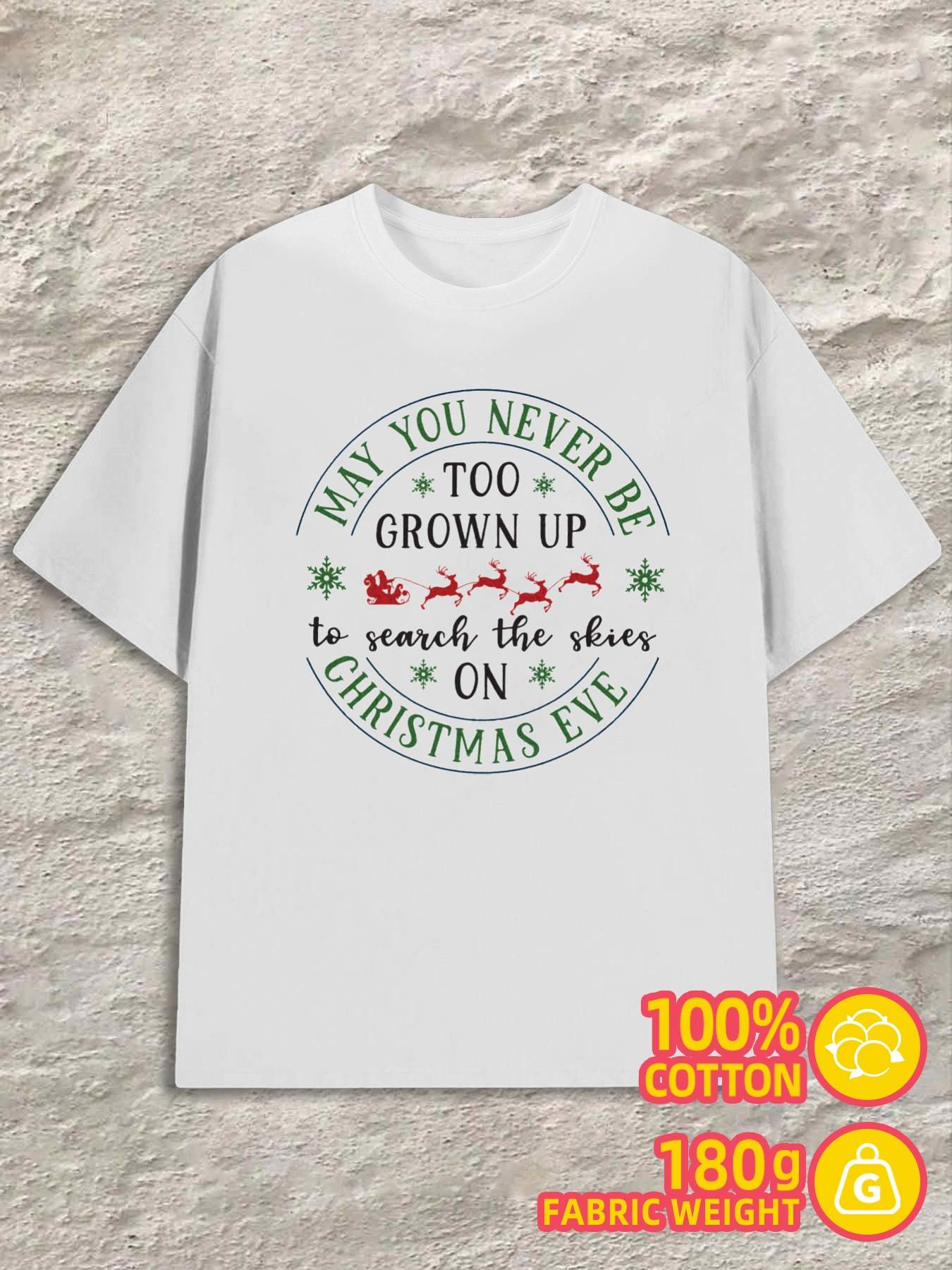 T-Shirt Y2K Christmas Eve White L