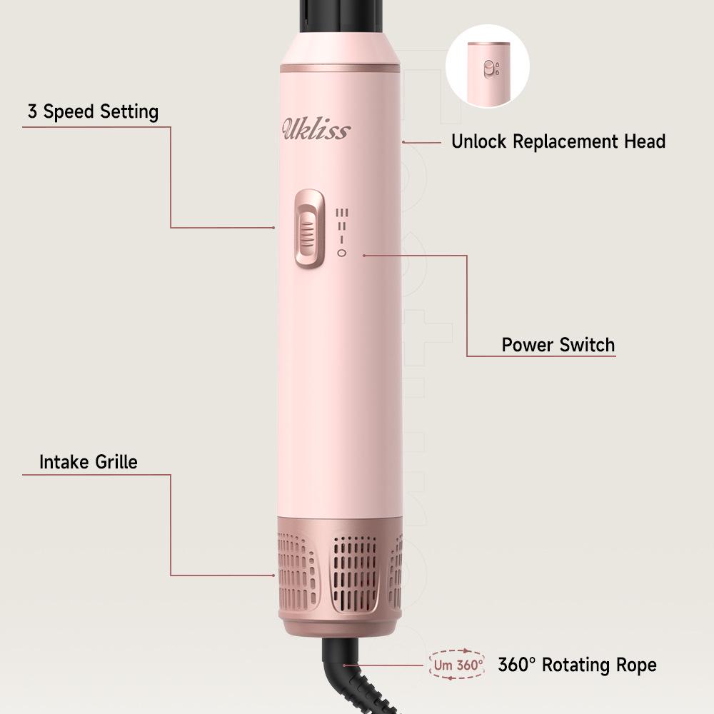 5-in-1 Multi-functional Hot Air Brush: Straighten, Curl, Blow Dry & Style Hair Without Damage