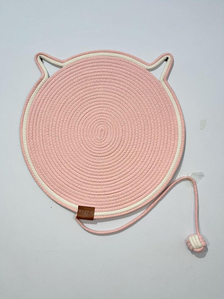 Cat Paw Woven Rope Mat: Self-Entertainment Ball, Washable Scratching Pad, and Sleeping Mat.