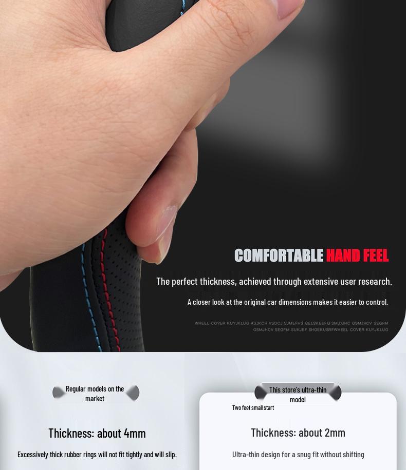 Universal Geely Panda Mini Steering Wheel Cover, All-Season, No-Sew Grip, Women's 2023 Thin Model