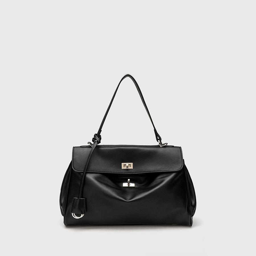 New leather texture large capacity tote bag premium feeling armpit bag single shoulder crossbody commuter Kelly women's bag