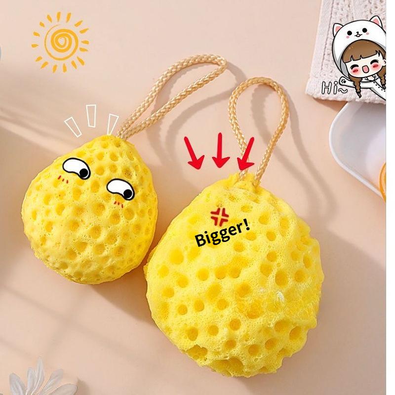 Soft Honeycomb Shower Sponge Ball Water Expandable Foaming Body Exfoliator Cleansing Bath Ball Hanging Design Bathroom Gadget