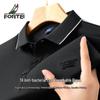 FORTEI Herren 7A Antibakterielles Kühlendes Color-Block Streifen Piqué Poloshirt