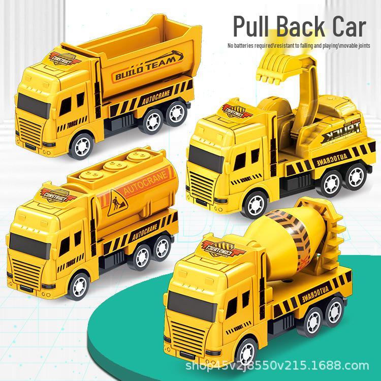 

Children s Pull-Back Construction Toy Cars - Set of 4 Mini Vehicles, Popular Gifts for Kids