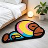 Cool Cartoon Monkey Irregular Shaped Rug Unique Art Entryway Decor Floor Mat Soft Plush Carpet for Gaming Room Bedroom Bedside