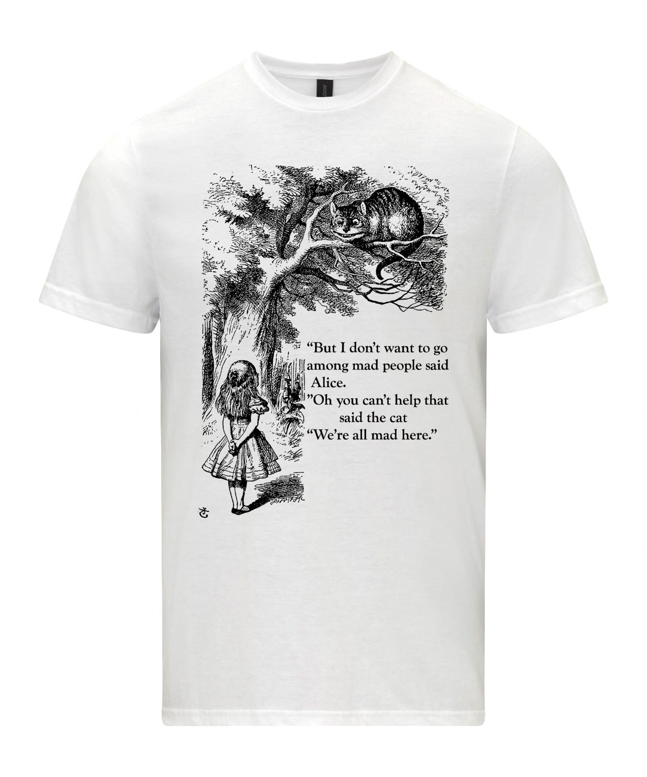 We re all mad here T-shirtCheshire cat Alice in Wonderland Shirt J. Tenniel XXXXL