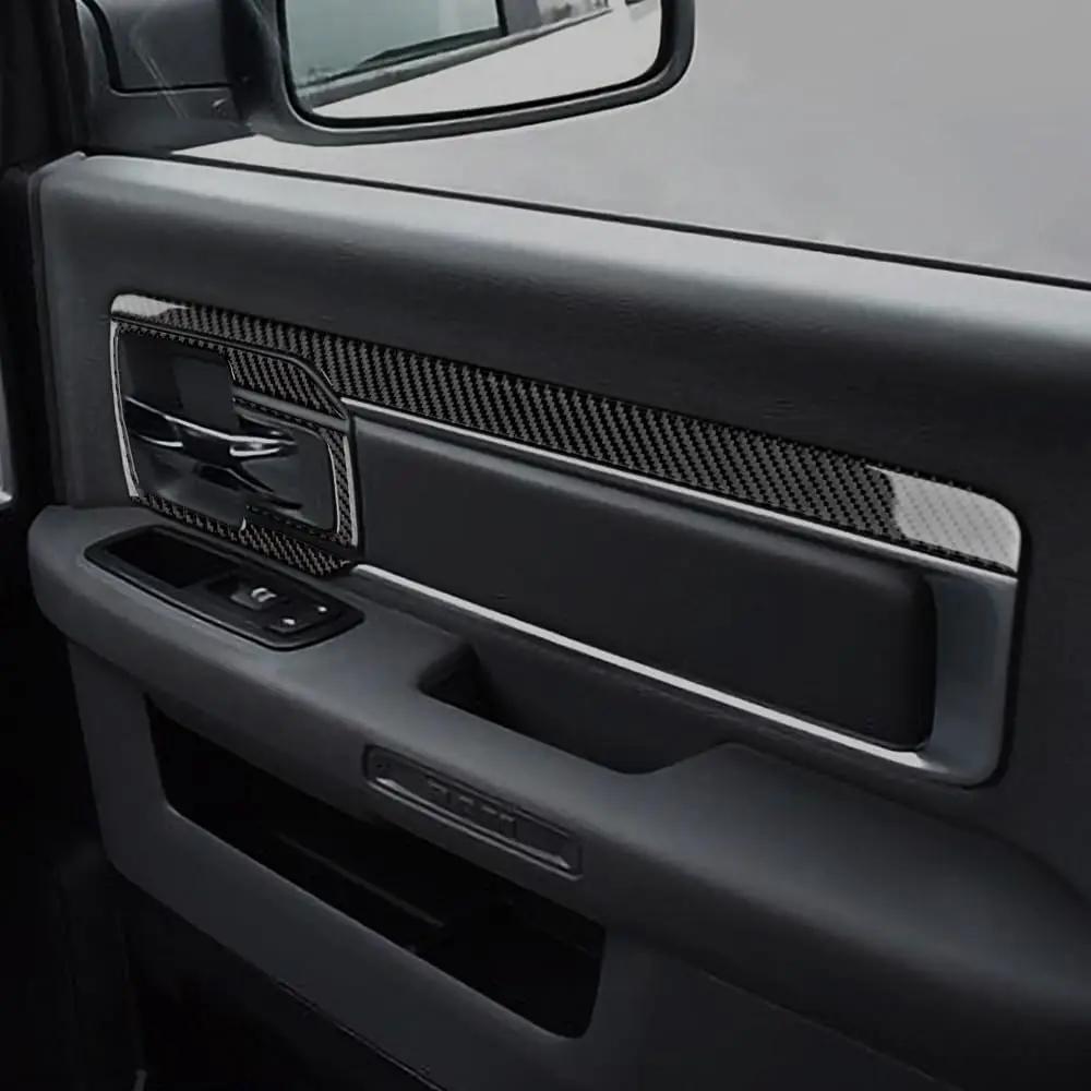 Carbon Fiber Door Panel Frame Cover for Dodge Ram 1500 2500 3500 2016-2018 Interior Trim Moulding