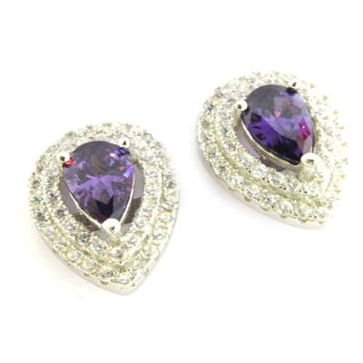 [M9902] - Amethyst White 'Sissi' Silver Earrings