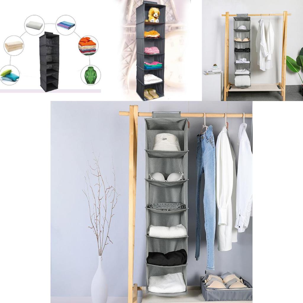 Japanese Style Foldable Non-woven Fabric Hanging Bag For Wardrobe Storage