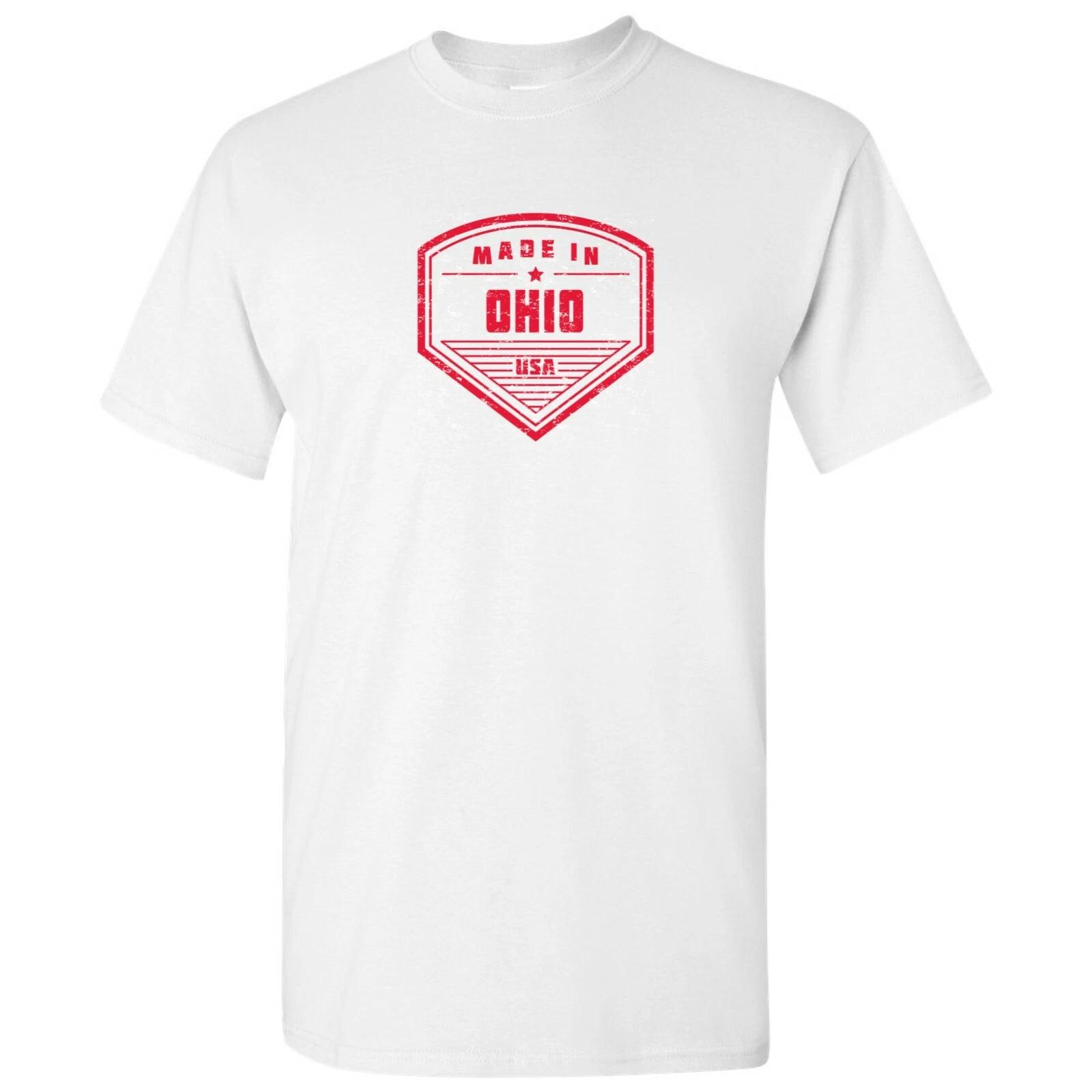 Made in Ohio Badge- Hometown Pride State Short Sleeve T-Shirt - White 4XL