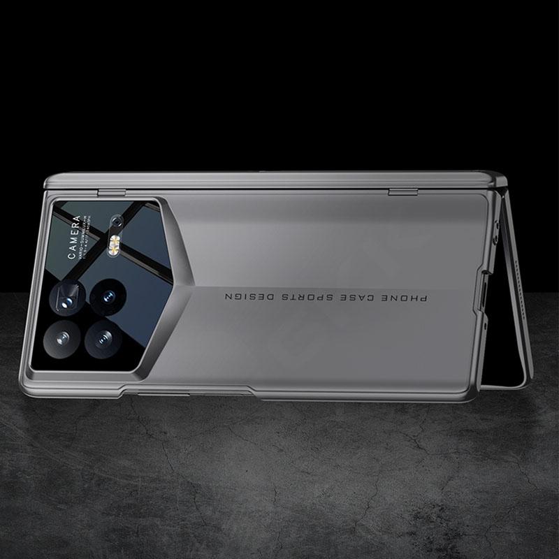 Luxury Business Plating Fold Case for Xiaomi Mix Fold 4 Black Gray Magnetic Stand Hinge Outer Glass All-included Plastic Shockproof Protect Cover