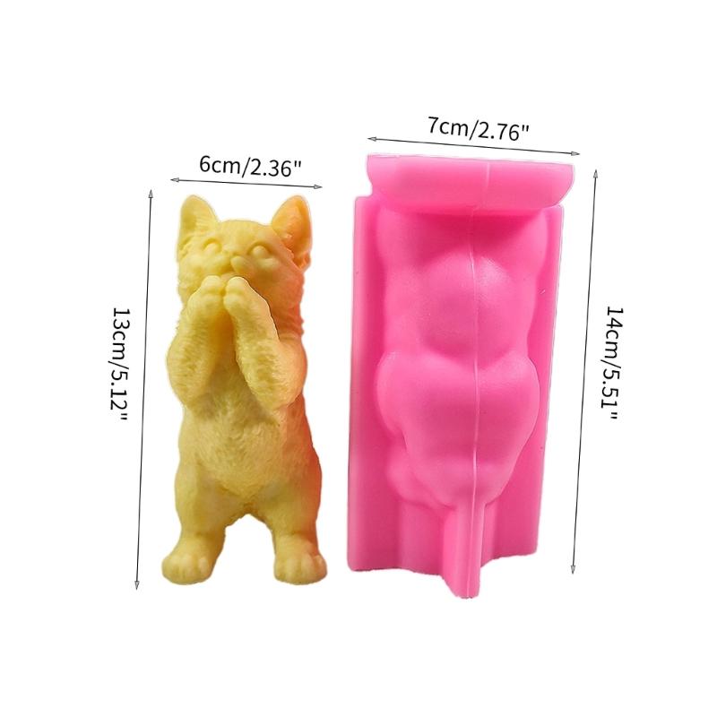 Stående kattelys silikonform for stearinlys, gipsaromaterapi stearinlys harpiksform Ornamentform for hjemmeinnredning