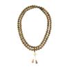 108-Bead Green Sandalwood & Boxwood Lotus Buddhist Prayer Bracelet/Necklace Set for Men/Women