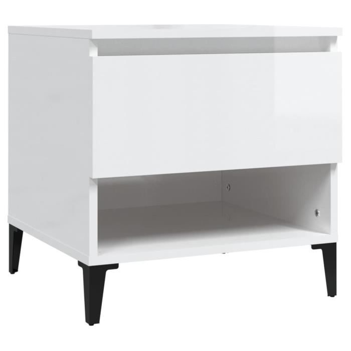 819552 vidaXL Side Table Glossy White 50x46x50 Cm Engineered Wood