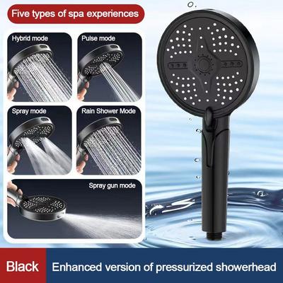 13cm Large Panel Shower Head 5 Modes Adjustable Shower Sprayer  Bathroom Accessories