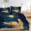 3Pcs Celestial Kitty Printed Bedding Set, Breathable And Soft,(Includes 1 Duvet Cover And 2 Pillowcases, Quilt Not Included) yy250815190