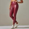Plus Size Leggings Nessaj Solid Black PU Lederhose Damen Sexy Leggings