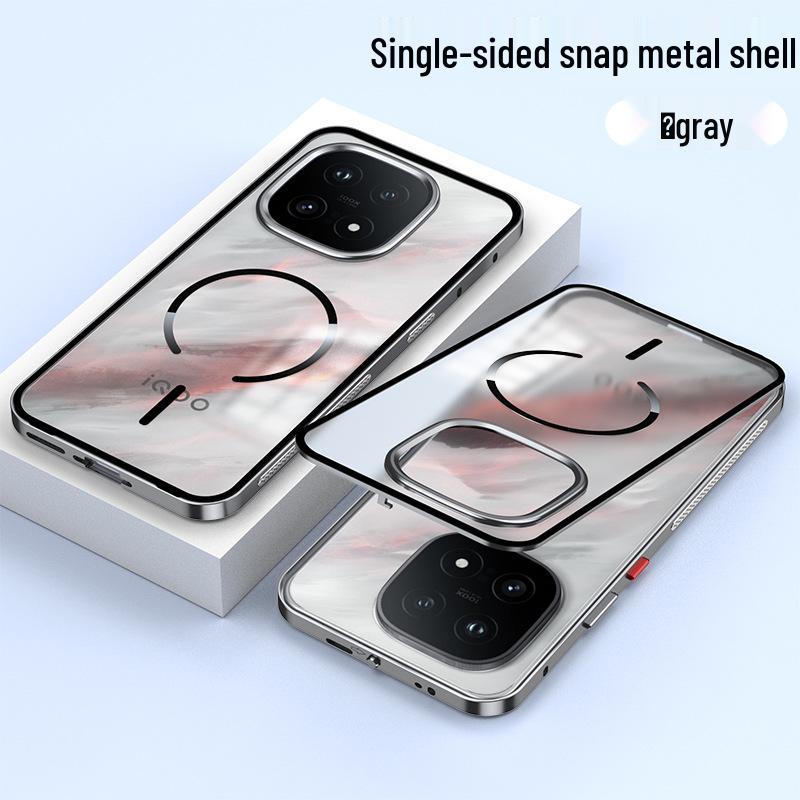 IQOO15 Cooling Metal Frame Phone Case: Snap-On Hard Shell with Frosted Back & Magnetic Ring