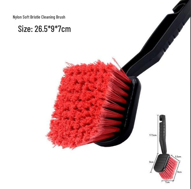 Black Hard Bristle Tire Cleaning Brush - Stain Removal Car Detailing Tool