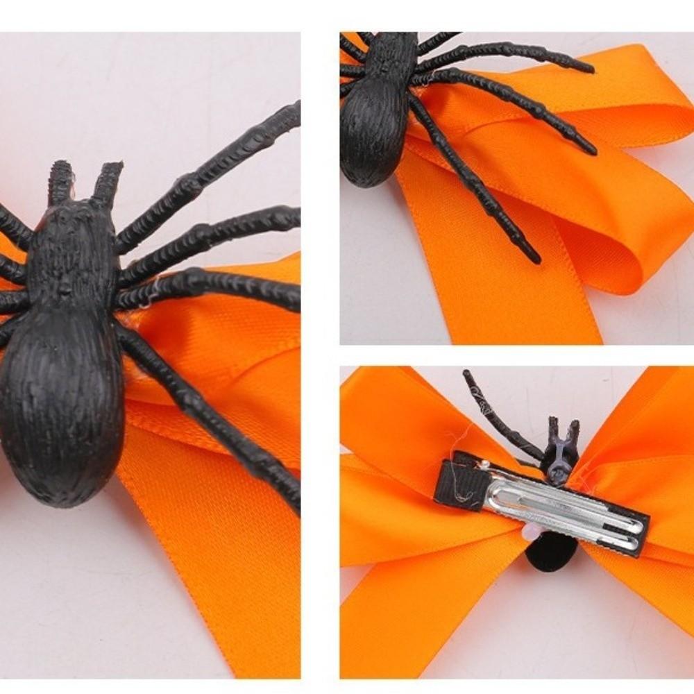 Spider Theme Spider Hair Clip Funny Halloween Head Wear Bowknot Hairpin Costume Party