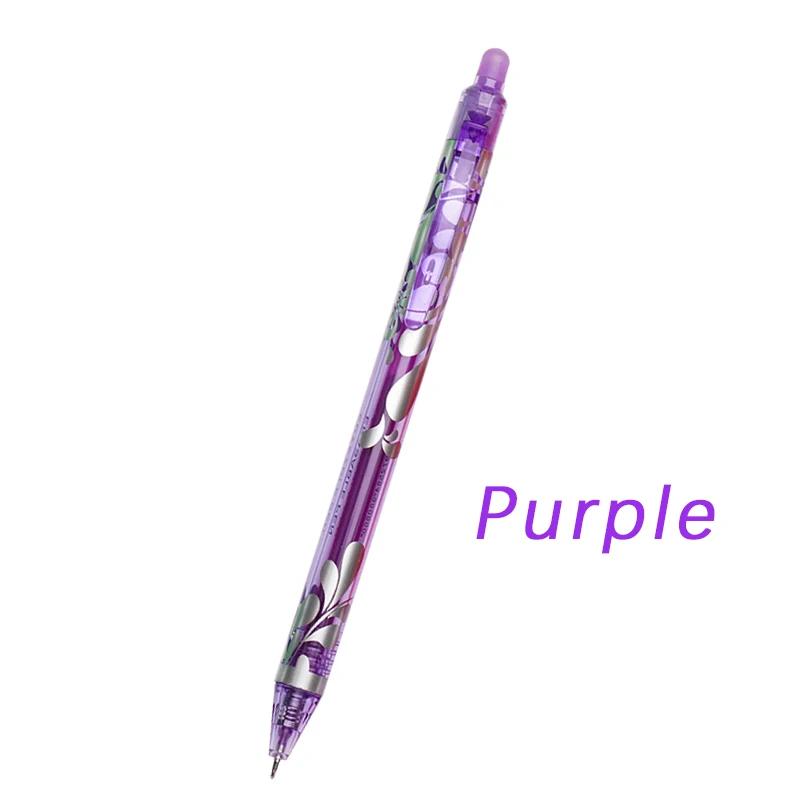 Large Capacity Ink Erasable Pen 6-color Push Gel Pen Set 0.5mm Transparent Colors Pen Office Writing Supplies Kawaii Stationery