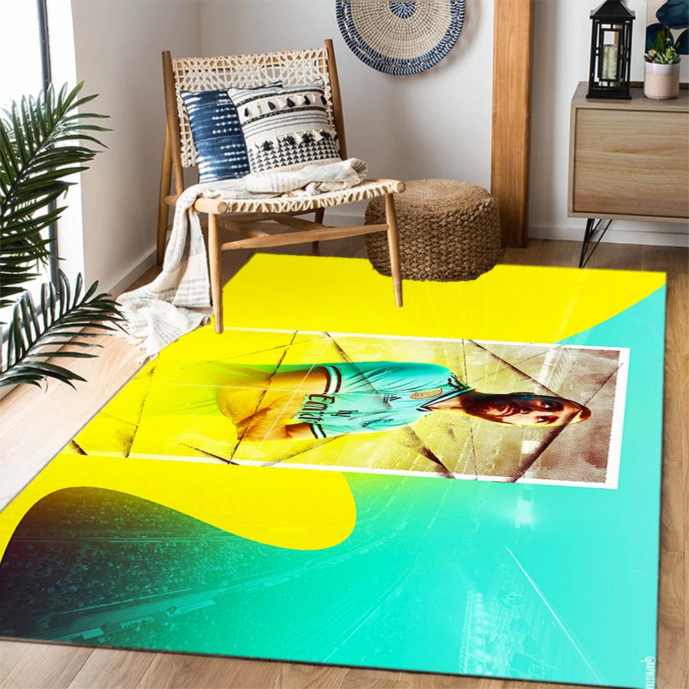 Football Player Action Floor Mat Suitable for Decorate room Outdoor Foyer Dining Room Antislip Carpet Office home decor