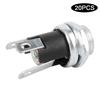 20Pcs DC Power Supply Female Jack Socket W 5.5x2.1MM Thread Nut Panel Mount Connector DC025M