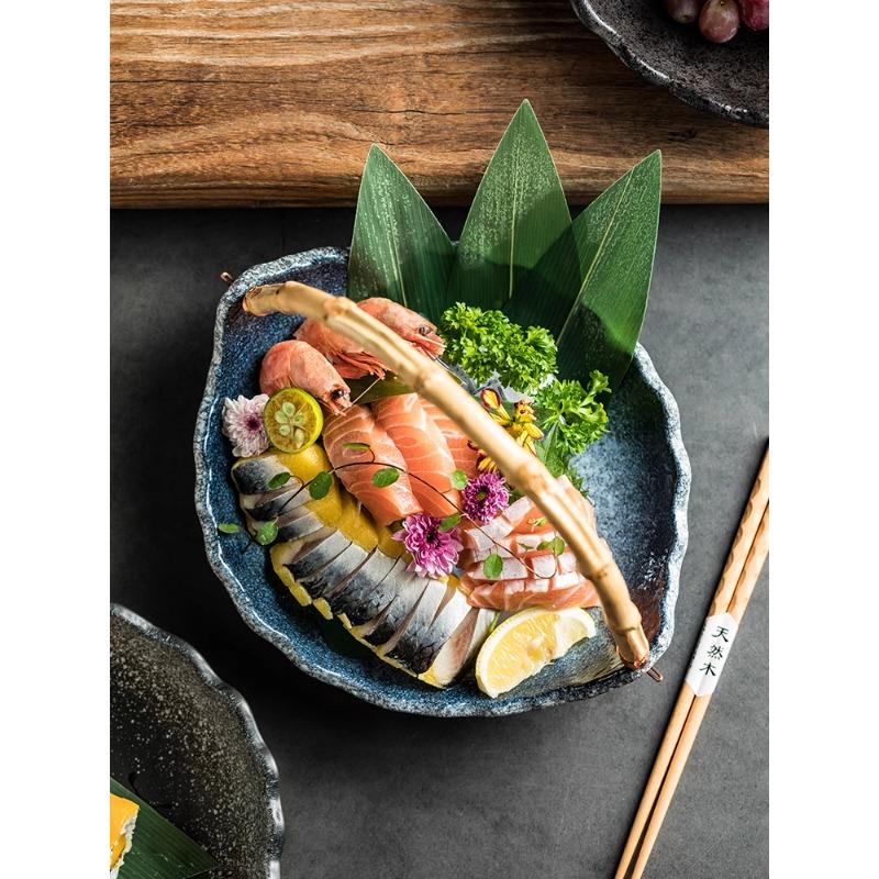 Creative Handheld Hanging Plate Featured Platter Ceramic Sushi Sashime Plate