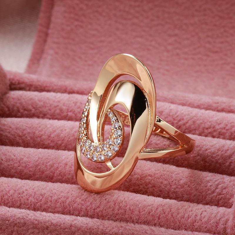 Anello di Moda Design di Nicchia Geometrico Zircone Naturale Anello 585 Accessori da Donna Lotti Diretti