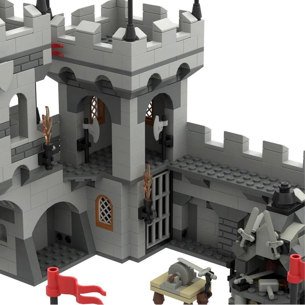 Lion Fortress Castle Modular Wall Tower Corner Medieval Military Soldier Figure Scene Ornament
