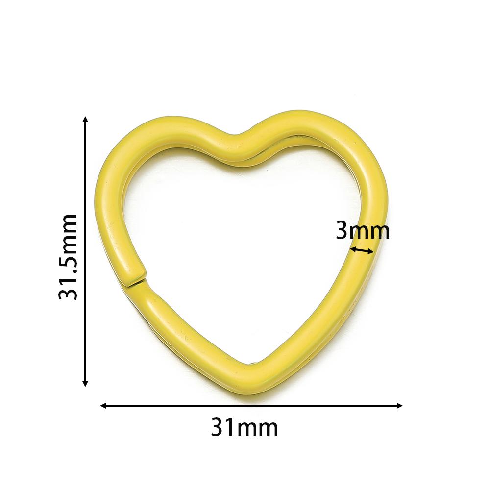 5pcs Cute Colorful Heart Spray Paint Keyring Keychain Split Ring Metal Car Key Ring for DIY Handmade Jewelry Making Accessories