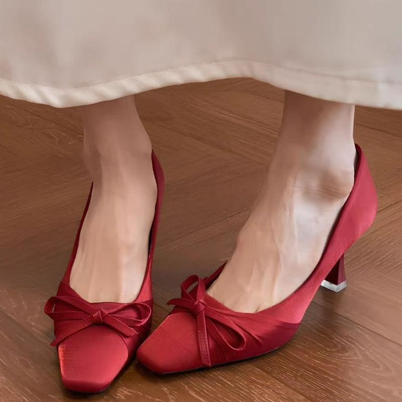 

Sexy Slip-on Stiletto Heels 2025 Summer Trend Elegant Party Dress with Heel Shoes Comfortable Non-slip Everyday Shoes for Women 35 вино красного