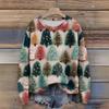 Long Sleeve Pullover Sweaters For Women O Neck Casual Cute Printing Knit Oversized Sweater