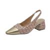 Fashion Summer New Fairy Style Luxury Sequin Decoration Designer Women Sandals 2025 Fashion Dress Party Women Heeled Shoes 35-42