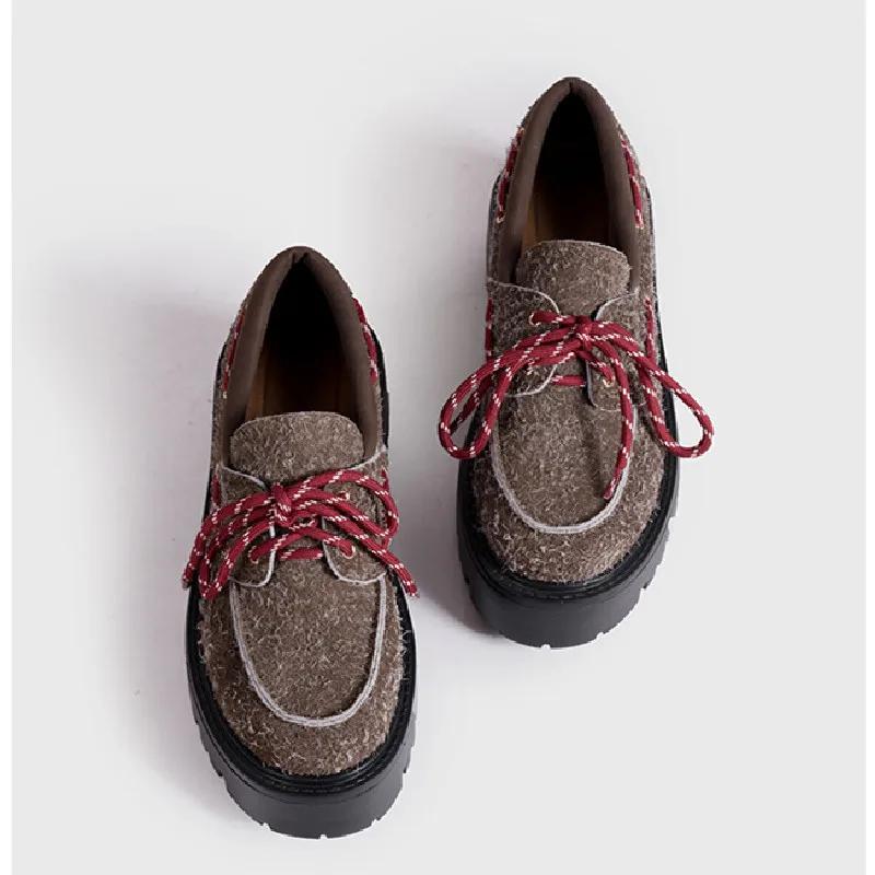 Platform Women Suede Shoes High Heels Walking Winter Loafers Shoes Woman 2025 Trend Designer Snow Botas Mujer Sneakers