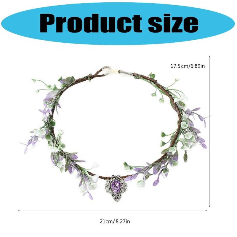 Eleganti Fasce Floreali con Strass e Nastro Regolabile Decorazione per Capelli per Donne Ragazze Occasioni Speciali