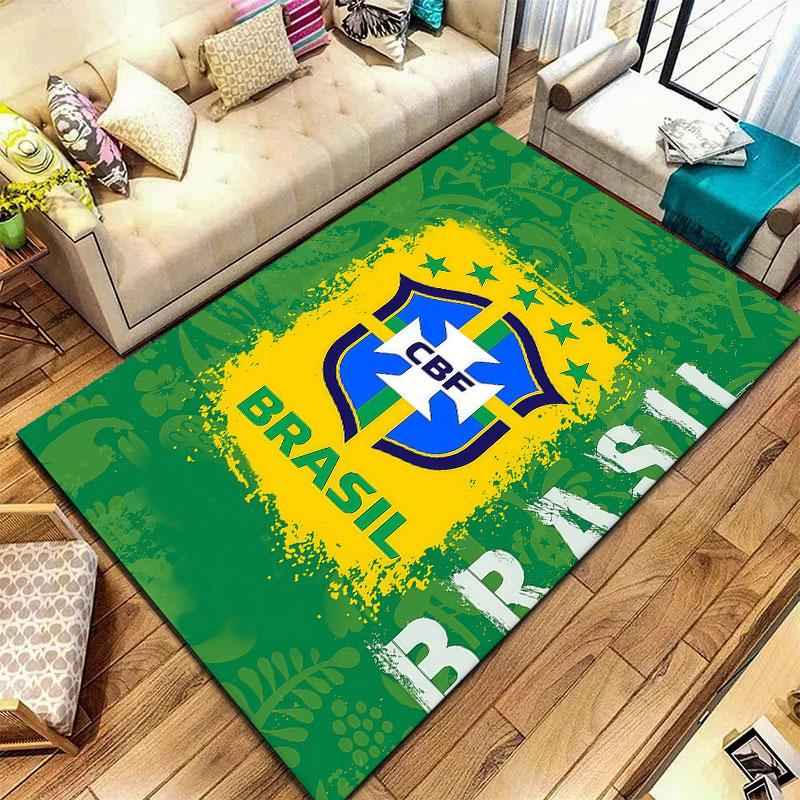 Brazil National Football Team Carpet Rug for Living Room Bedroom Home Sofa Decoration,Kids play Non-slip Floor Mat