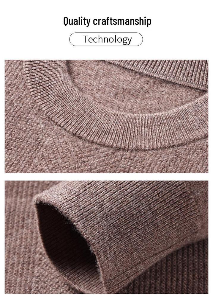Men's 100% Pure Wool Sweater: Autumn/Winter 2025 Fashion Base Layer for Sports & Outdoors