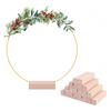 12in Metal Wreath Frame Floral Hoop Centerpiece with Wooden Stand DIY Wedding Floral Decoration