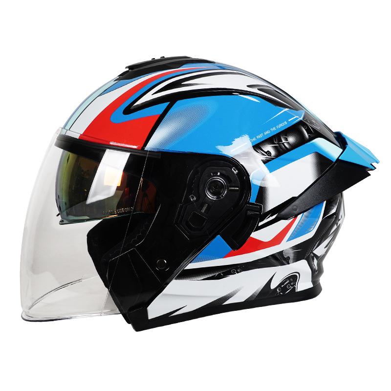 3C Certified Dual Lens Motorcycle Helmet for All Seasons – Unisex, Half and Full Face Options for Winter Riding