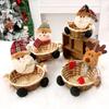 Christmas Decorative Wicker Basket Elf Snowman Santa Claus Food Candy Storage Basket Children's Gift Household Organizer