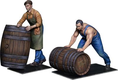 MiniArt Wooden Barrel and Male Figure Plastic Model MA38070 1/35 (2 Pieces)