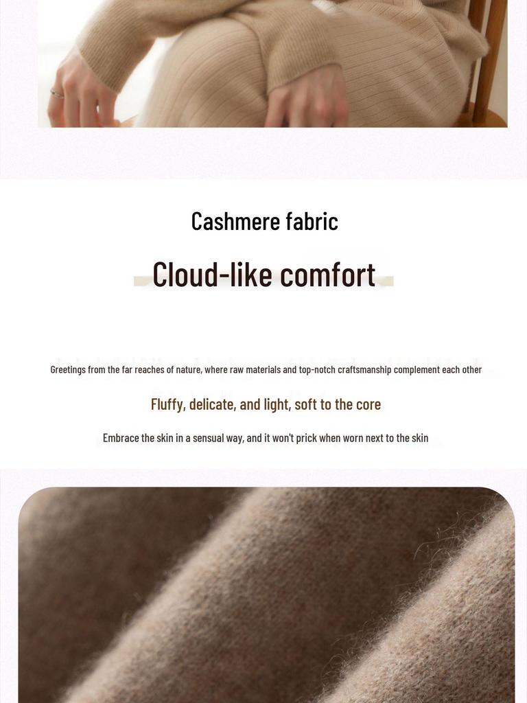 Women's V-neck Cashmere Knit Sweater - Versatile Autumn/Winter Warm Base Layer