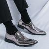 Men's Shoes Large Size Gold Chelsea Small Size Leather Shoes 33-45 Size Foreign Trade Couple British Style Pointed Leather Shoes