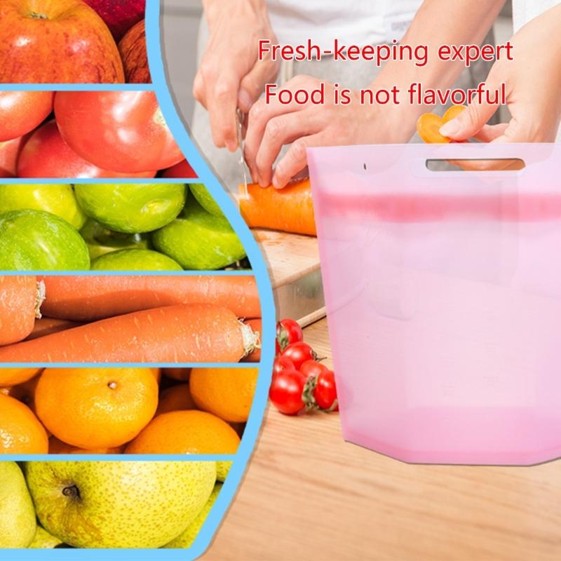 Silicone ZipLock Storage Bags Food Grade Silicone Reusable Bag Leak Proof Reusable Food Storage Bags Pack Leakproof for Kitchen