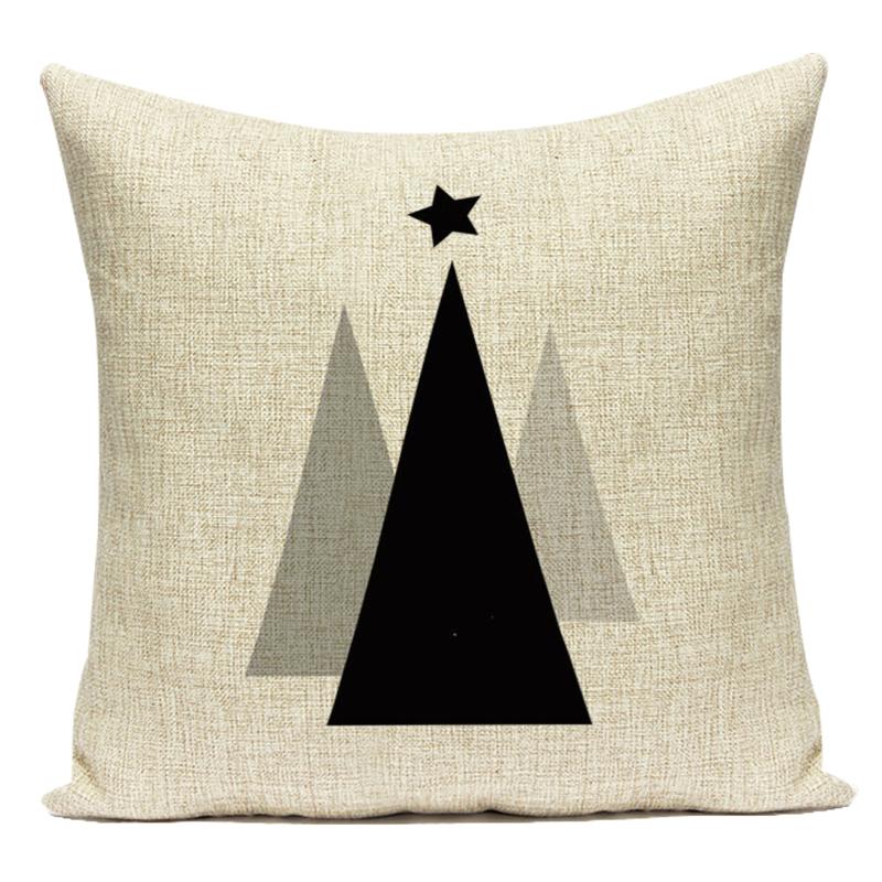 Geometric Pattern Decorative Black White Stripe Pillowcase Deer Cushion Cover Throw Pillow Sofa Car Decoration Pillowcover